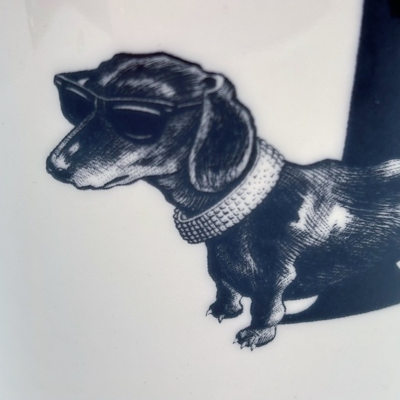 Williams Sonoma Set of 2 Rory Dobner Diamond Dog Dachshund Collectable Mugs - Picture 7 of 14